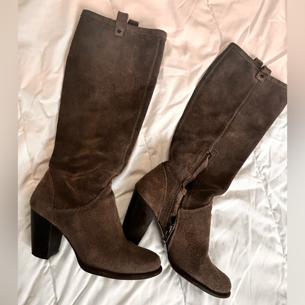 UGG Tan Suede Heeled Boots